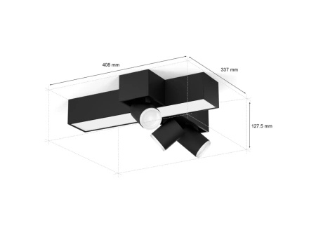 LED reflektorové stropní svítidlo 37,6 W 2960 lm IP20 bílé a barevné ambiance RGB + TW Black Smart SMART Zigbee Bluetooth Centris Philips HUE