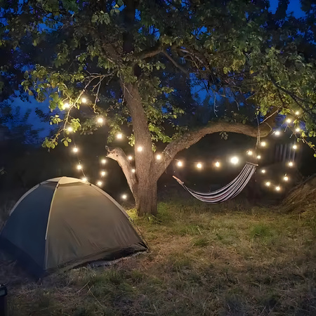 LED Solární řetěz, 20x LED Ozdobné Kuličky 11.58m 3000K Teplá bílá LOVO LUMILED