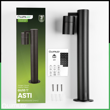 Venkovní zahradní lampa GU10, sloupek stojací reflektor 45cm LUMILED