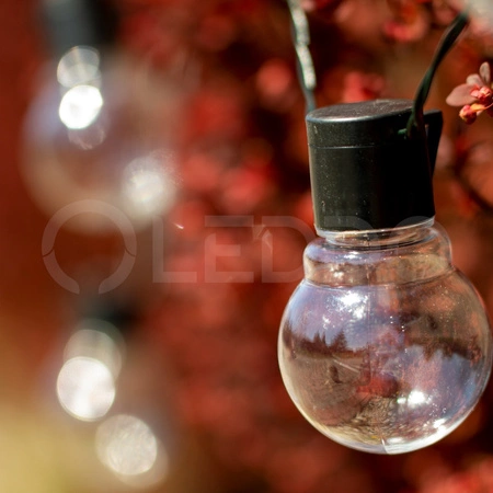 Solar Garland Garden DEKORATIVNÍ světelný řetěz 3.35m 10xLED TRANSPARENTNÍ koule 3000K