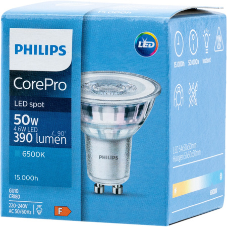 LED žárovka GU10 4.6W = 50W 390lm 6500K Studená bílá 36° PHILIPS