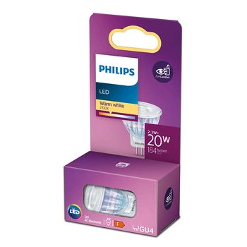 LED žárovka GU4 MR11 2.3W = 20W 200lm 2700K Teplá bílá 36° PHILIPS