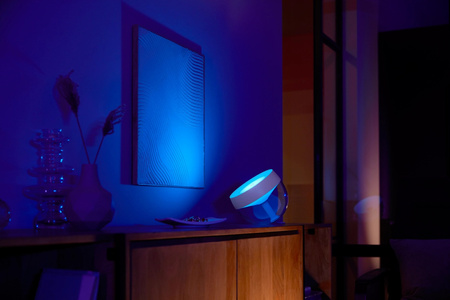 IRIS LED stolní lampa stříbrná EU/UK 8,1W CCT RGB PHILIPS HUE Bluetooth Zigbee