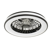 Plafond LED PLAVE Stropní svítidlo s ventilátorem 48W CCT bílo-černé kulaté KANLUX