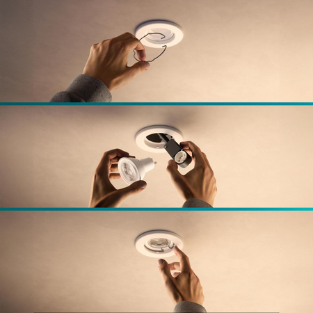 5x LED GU10 zapuštěná pod omítku pevná hliníková kulatá bílá Peridot Philips