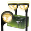 2x LED LILA solární zahradní lampa poháněná venkovní dekorativní 3000K LUMILED