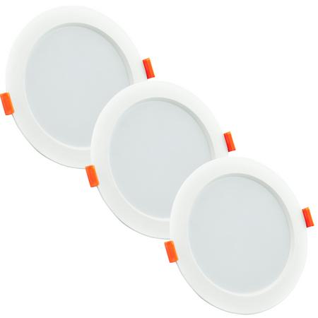 3x MIRO LED kruhové vestavné svítidlo. Bílé 6W 400lm 3000K GOLDLUX (Polux)