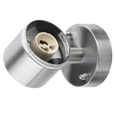 Zahradní nástěnná lampa GU10, IP44 nastavitelné nahoru a dolů Černá INOX LUMILED