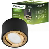 Povrchová montáž HALOGEN Bodové pohyblivé svítidlo AMAT-S INSERT Kulaté černo-zlaté 52mm LUMILED