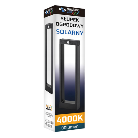 LED solární zahradní lampa Stojící dekorativní tyč Senzor pohybu a soumraku IP54 4000K