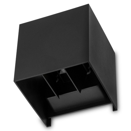 Zahradní nástěnná lampa 2x 3W, nastavitelné nahoru a dolů 4000K Černá PICEA LUMILED