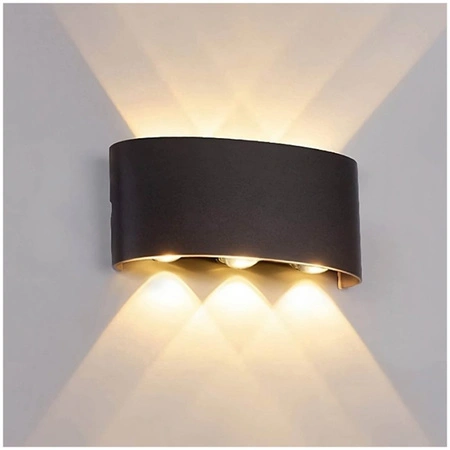 Venkovní nástěnná lampa LED 6W 480lm 3000K Warm Top Down IP54 Black Kobi