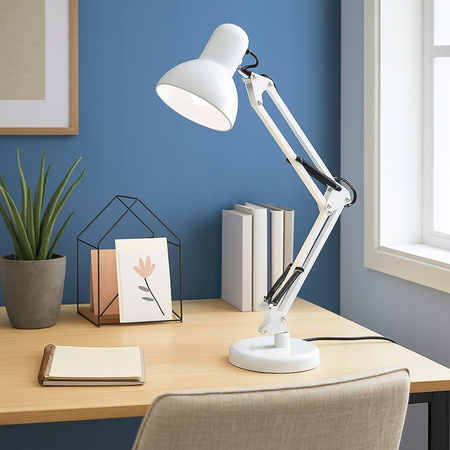 Kreslící stolní lampa E27 Školní noční světlo Clip On/Off Switch White Lena Masterled