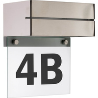 LED zahradní lampa Osvětlené domovní číslo DVEŘE Nástěnné svítidlo 6W IP54 Silver Volteno