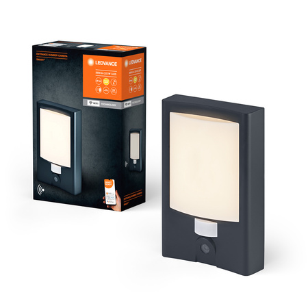 LED zahradní lampa Nástěnná lampa s osvětlením domovního čísla 22W 3000K Teplá bílá IP44 SMART+ s WiFi kamerou s pohybovým a soumrakovým senzorem stmívatelné LEDVANCE