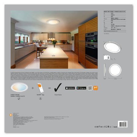 LED stropní svítidlo ORBIS Rám 32W 3300lm Teplá bílá-Studená bílá 50cm SMART+ WiFi LEDVANCE