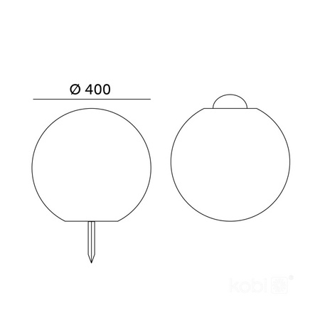 Solární zahradní lampa LED 3000K + RGB poháněná nadzemním okrasným kulovým hrotem 40 cm KOBI