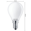 LED kulová žárovka E14 P45 6.5W = 60W 806lm 2700K Teplá bílá vlákno Mléčné PHILIPS