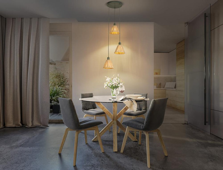 Dekorativní stropní závěsné svítidlo E27 s převisem Hnědá zelená rafie Dekor Ledvance