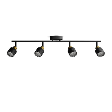 Reflektorové stropní svítidlo 4x GU10 černá-měď Niall Philips