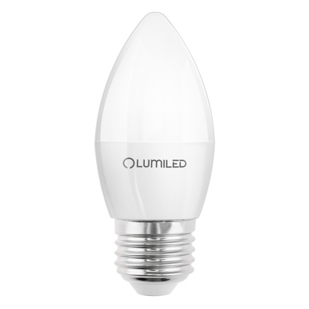 6x Žárovka LED E27, B35 8W = 60W 806lm 6500K Studená bílá 180° LUMILED