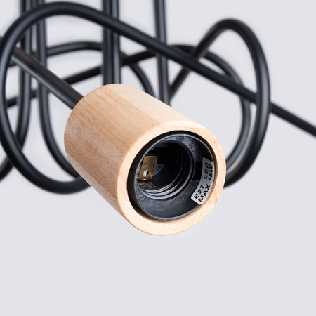 Stropní svítidlo Lustr Spider Pendant 5x E27 Přírodní dřevo Black Ember Peach Puff SL.1478 Sollux