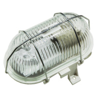 LED světlo E27 CHANNEL Garage Light Oval 60W Grid Metal IP44 White KOBI