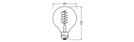 Dekorativní LED žárovka G80 Sphere E27 7W = 48W 600lm 2200K Warm 320° Filament Dimmable Vintage 1906 Osram