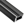 Povrchový Hliníkový Profil pro LED Pásky, Násuvný 1m Černá MINI + Průhledná Krytka LUMILED
