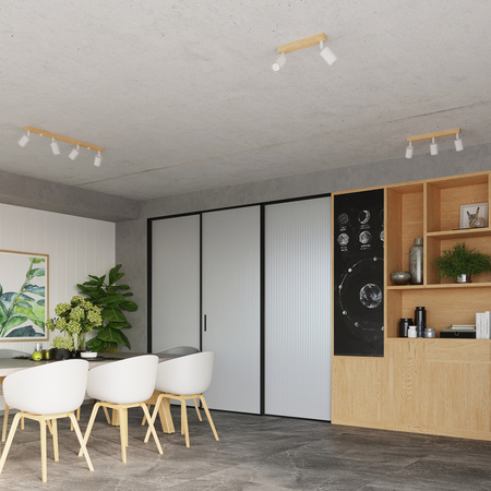 VERDO 3L 3xGU10 Bílé dřevěné moderní stropní svítidlo SOLLUX