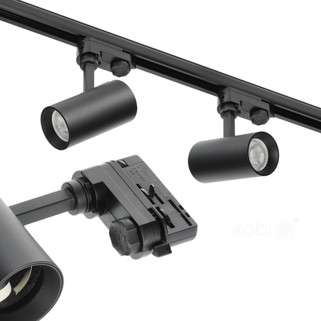 GU10 3okruhové kolejnicové bodové svítidlo černé Nextrack Kobi