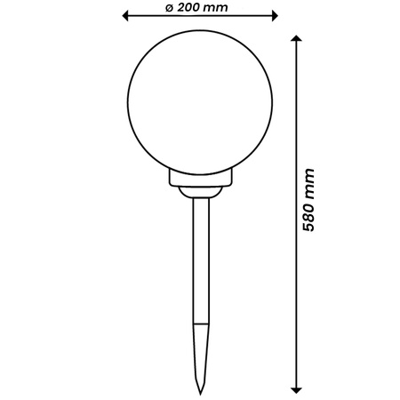 LED solární zahradní lampa s hroty bílá koule 20 cm