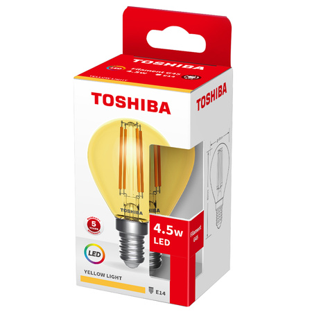 LED žárovka E14 G45 4,5W Warm Filament TOSHIBA