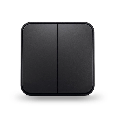 Vypínač světla 2tlačítkový 10A pro povrchovou montáž černý BINERA VIDEX