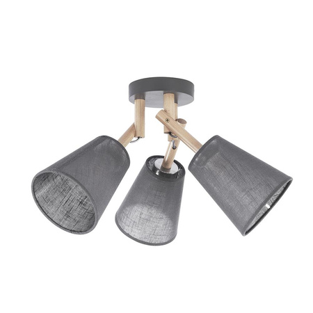 VAIO GRAY Lustr Grafitové dřevěné skandinávské stropní svítidlo 3xE27 658 TK Lighting