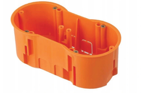 Dvojitý hluboký elektrický zapuštěný box 2x60 se šrouby PAWBOL