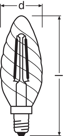 LED žárovka BW35 E14 4W = 40W 470lm 2700K teplá bílá FILAMENT LEDVANCE