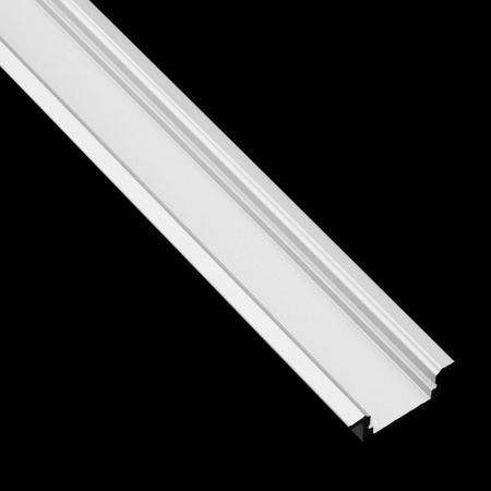 Hliníkový profil pro LED KM39 Silver Recessed 2m s průhledným stínidlem a koncovkami