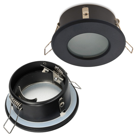 Zapuštěné halogenové bodové svítidlo GU10 černé kulaté Kobi