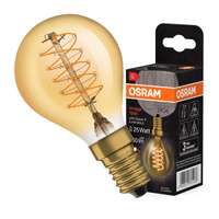 Dekorativní LED žárovka E14 P45 3.4W = 25W 250lm 2200K Teplá bílá 320° vlákno stmívatelné OSRAM Vintage 1906