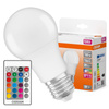 2x LED žárovka A60 E27 9W = 60W 806lm RGBW 180° OSRAM Star + dálkový ovladač