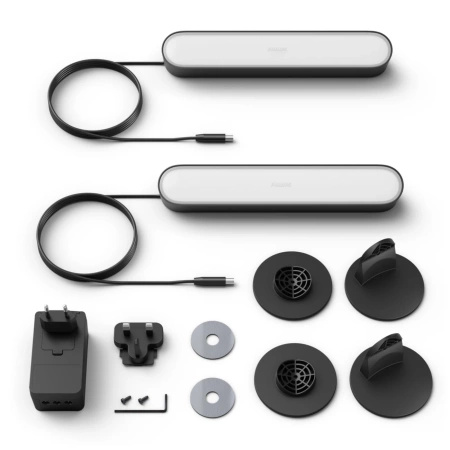 Philips HUE Play Set dvou černých stolních lamp + napájecí adaptér 78202/30/P7