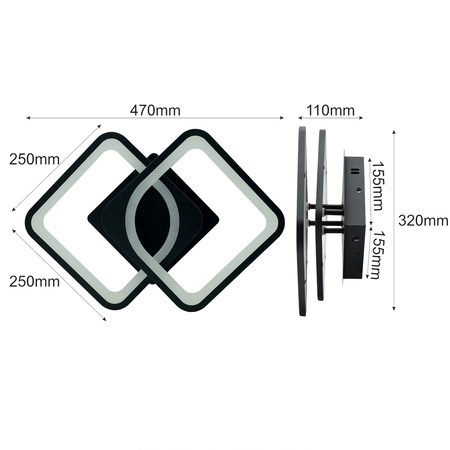 LED stropní svítidlo DAYTON 36W 4000K černá