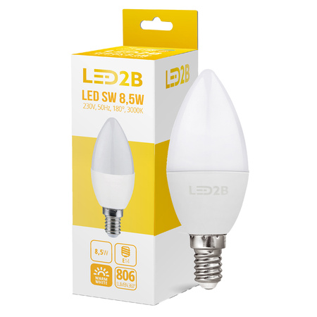 LED žárovka E14 Ball 9W 806lm 3000K Warm 180° LED2B Kobi