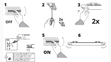 LED hermetické lineární svítidlo 60W 6000lm IP65 150cm Neutrální 4000K