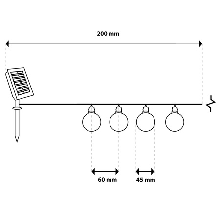 Solární zahradní okrasné girlandy Světelný řetěz 1.75 m 10xLED SILVER BALLS 3000K