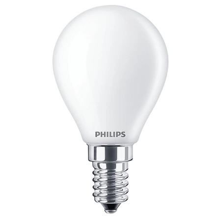 LED kulová žárovka E14 P45 6.5W = 60W 806lm 2700K Teplá bílá vlákno Mléčné PHILIPS