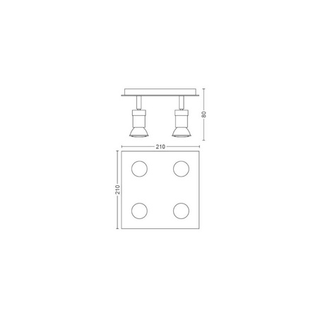 Stropní svítidlo CARREA 4x nástěnné svítidlo GU10 PHILIPS s pohyblivým reflektorem