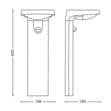 TYLA IR myGarden LED solární zahradní lampa 1.2W 3000K IP44 s tyčí se senzorem pohybu a soumraku 40cm PHILIPS