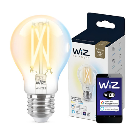 LED žárovka E27 A60 7W = 60W 2700-6500K FILAMENT SMART WiFi WiZ